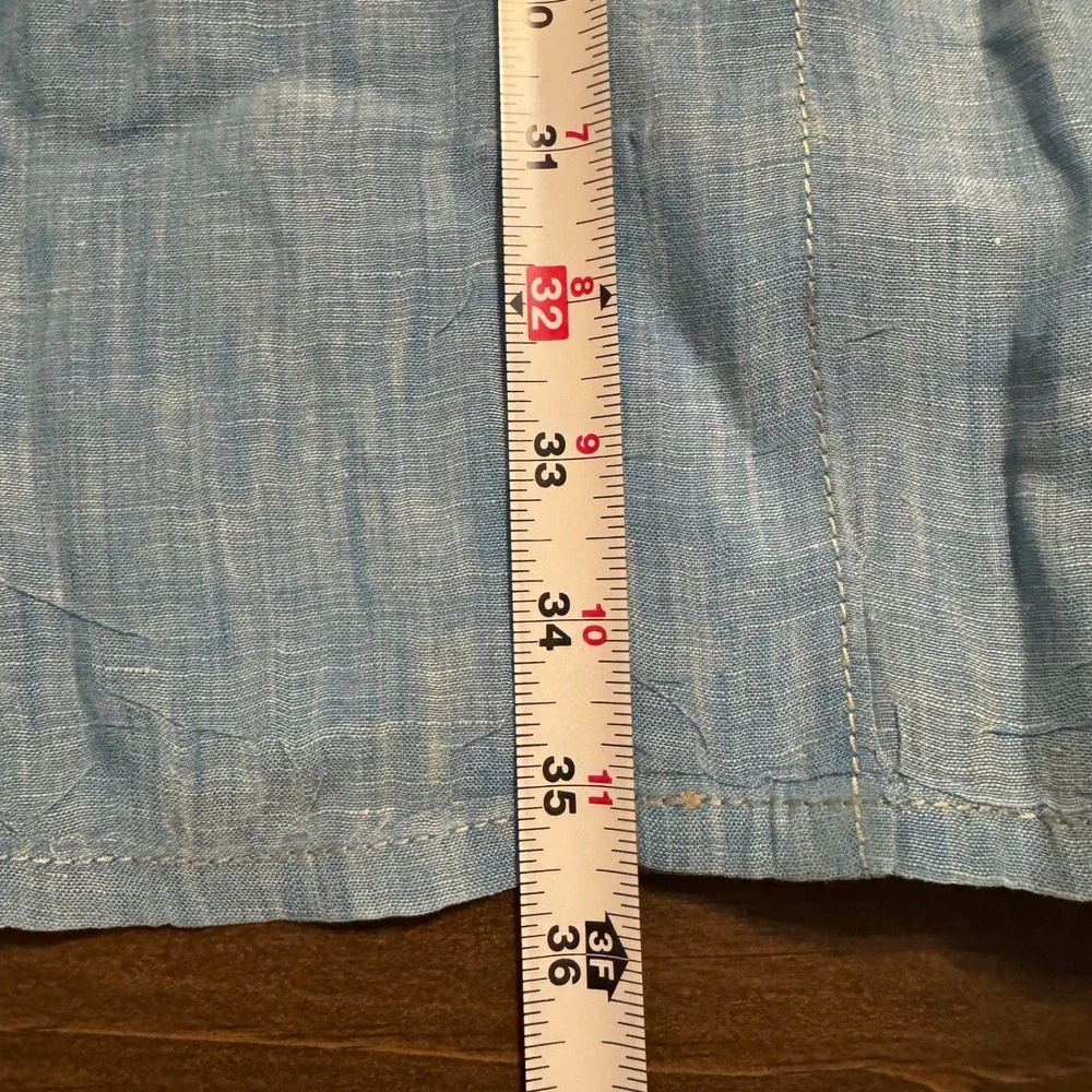Tommy Bahama Button Down Shirt Relax Fit Mens 3XL Linen Vacation Summer Dad Blue